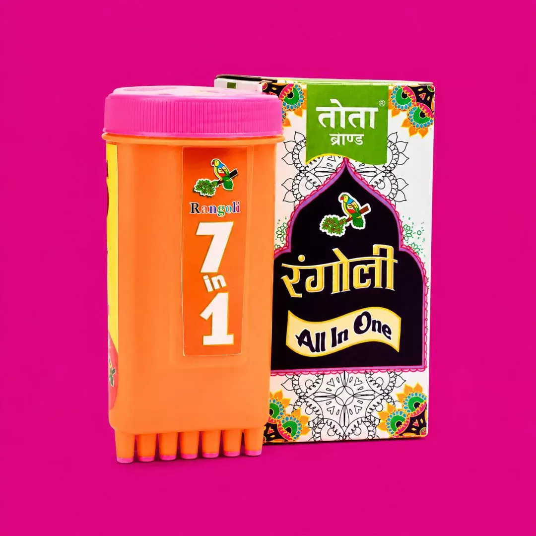 TOTA Rangoli Making Tool for Easy Colour Powder Spreading | Decorative Rangoli Design Tool for Festivals Diwali & Home Decoration (Pack of 1)