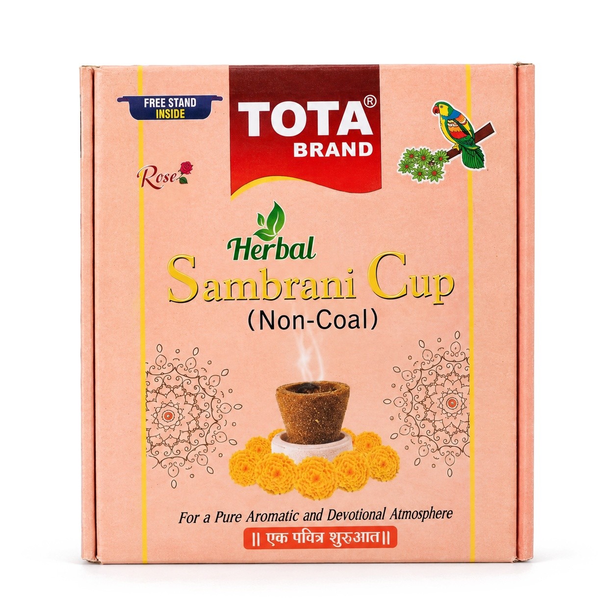 Rose fragrance sambrani cups for daily pooja, havan and festival rituals.