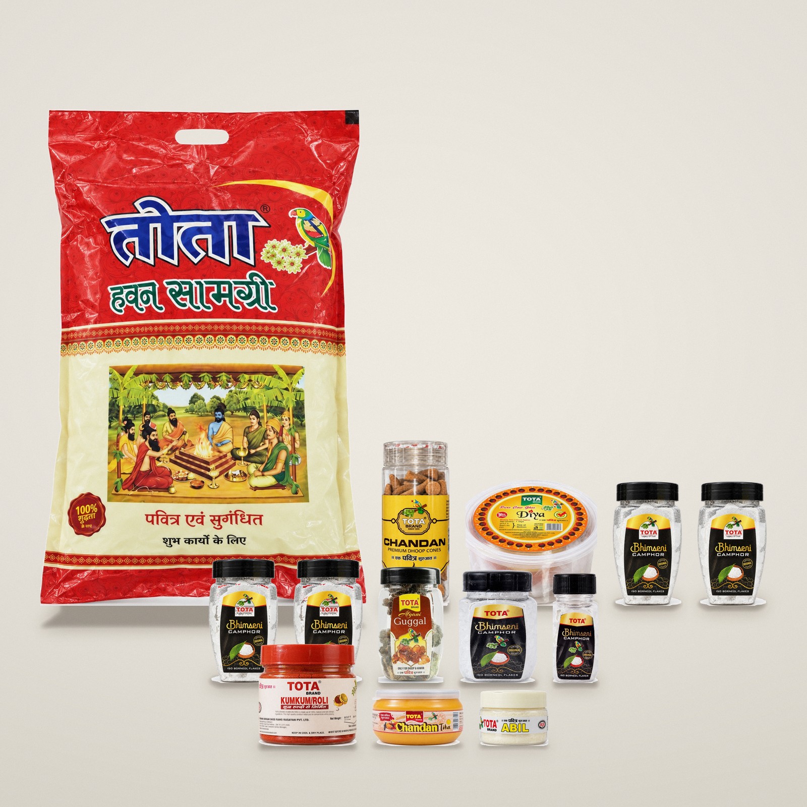 Tota Puja Parivaar Set: Akhand Jot & Hawan