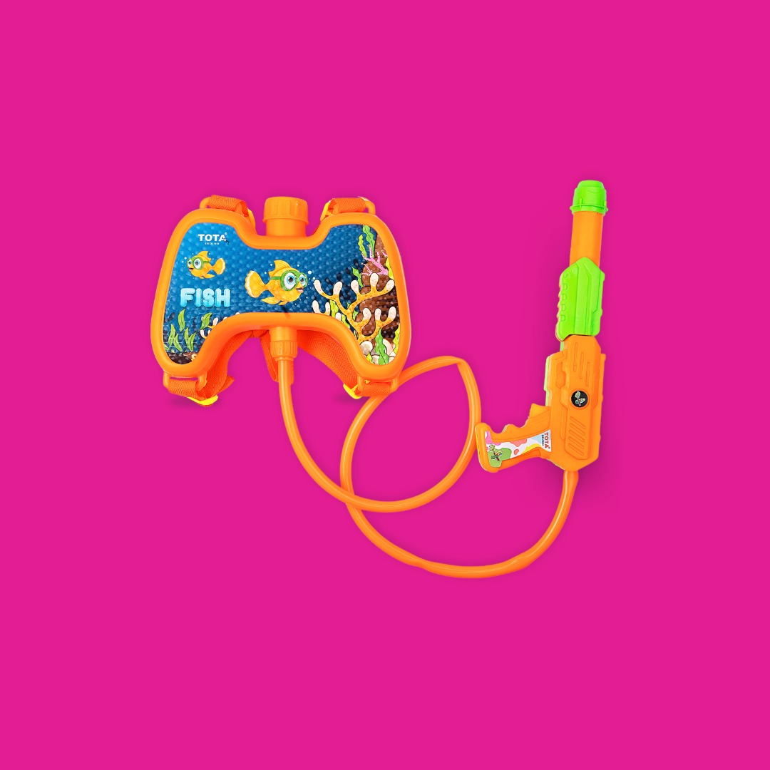 TOTA Holi Water Tank Pichkari –1.5L Video Game Design Toy Gun TOTA Holi Water Tank Pichkari –1.5L Video Game Design Toy Gun