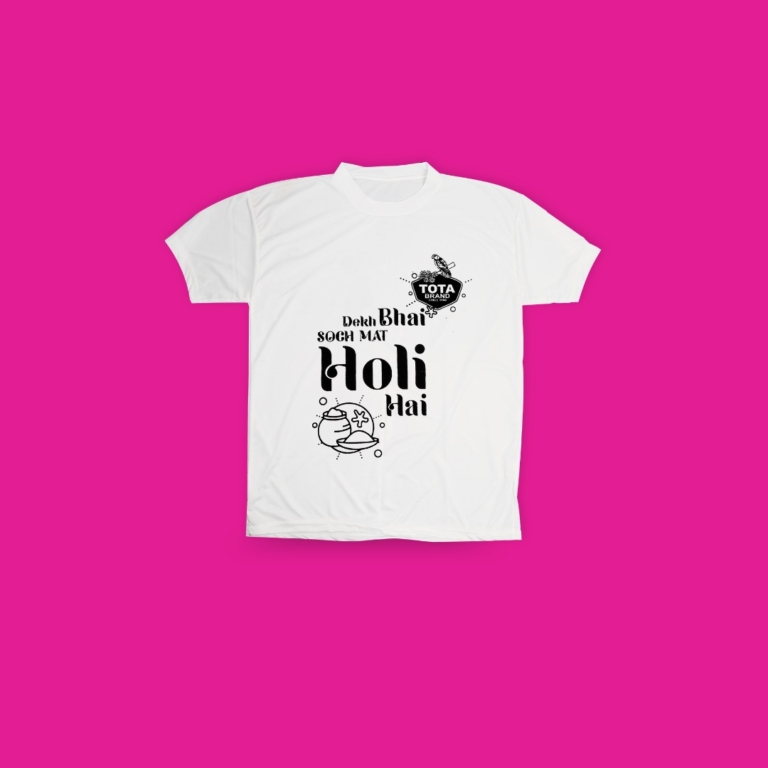 TOTA Regular Fit Colourful Magic Holi T-Shirt Shirt for MenWomen Holi T-Shirt