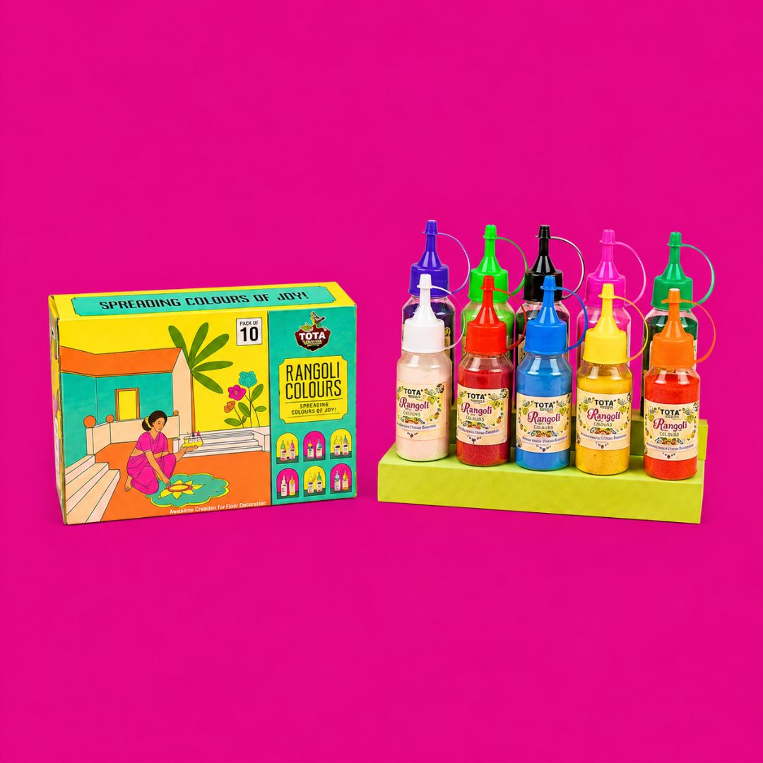 TOTA 10 Rangoli Colour Powder Bottles – Diwali Decoration Item Floor Rangoli Art Colours TOTA 10 Rangoli Colour Powder Bottles – Diwali Decoration Item Floor Rangoli Art Colours