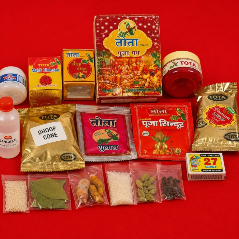 TOTA Daily Pooja Kit – Complete Everyday Worship Essentials with 21 Sacred Items