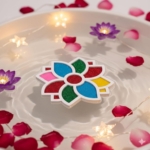 TOTA Floating Rangoli Stencils – 6x6 inch Set of 3 Waterproof Rangoli Colour Stencils - Image 2