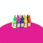TOTA JOY Rangoli Colour Powder Bottles with Nozzle Control - 10 Premium Rangoli Bottles Each 100 GM | Multicolour Kolam Rangoli Powder