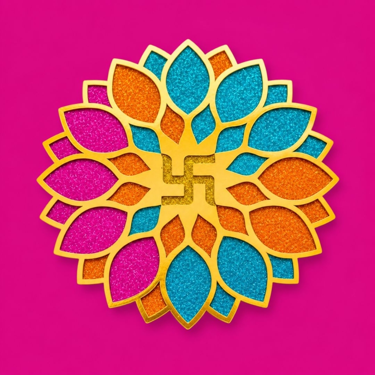 TOTA Rangoli Stencil – 2 MDF Stencils 12×12 inch