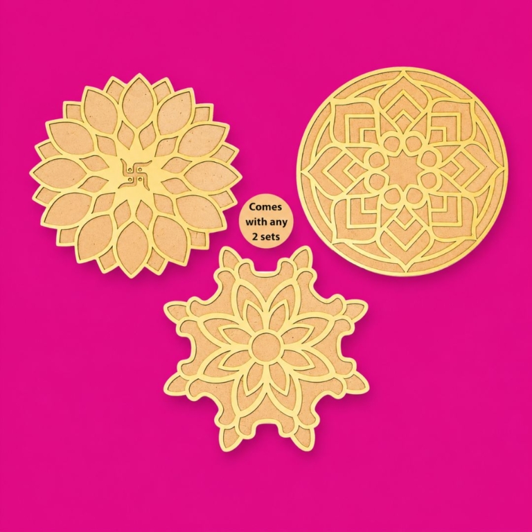TOTA Rangoli Stencil – 2 MDF Stencils 12×12 inch