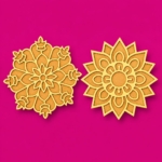 TOTA Rangoli Stencils – 8X8 Inch Set of 2 MDF Colour Stencils