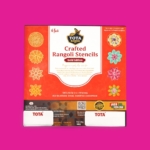 TOTA Rangoli Stencil - Set of 2 Rangoli Colours + 1 MDF Stencils 6X6 inch | Reusable 3D Rangoli